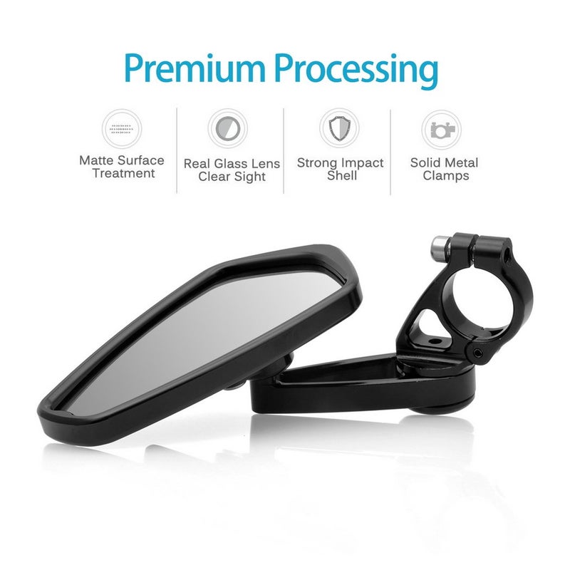 MZS Motorcycle Bar End Mirrors Rear View Side Mirror Black 7/8 Compatible with GROM MSX125 CB500F Z125 Z750 Z900 MT-03 MT-07 FZ-07 MT-09 FZ-09 MT-10 FZ-10 FZ6 FZ8 FZ6R SV650 SV1000 GSXR 600 750 1000 - Image 3