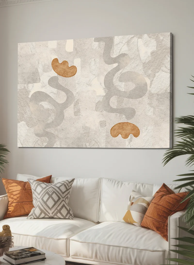 لوحة لوحة كانفاس على إطار خشبي بتصميم تجريدي