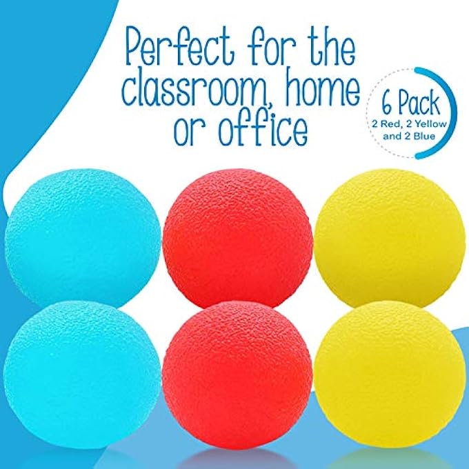 IMPRESA 6-Pack of Stress Relief Balls - Tear-Resistant Stress Ball, Non-Toxic, BPA/Phthalate/Latex-Free (Colors as Shown) - Image 4
