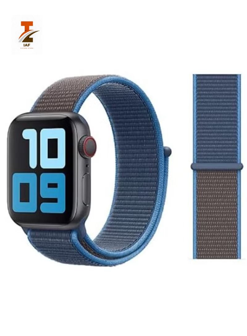 IAF Nylon Sport Band for Apple Watch 41mm 40mm 38mm , Soft Replacement Strap for iWatch Series 7/ 6/ SE/ 5/4/3/2/1 (Surf Blue)