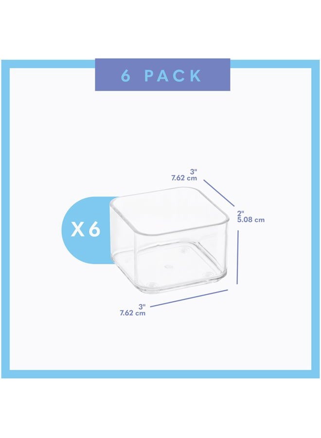 PrimeBox Plastic Clear Drawer Organizers. Two Pieces. Bathroom. Kitchen, Bedroom, Utensils, Office Organizer Bins, Storage Trays. Heavy Duty, Stackable. 3" Lx3 Wx2 H - Image 3