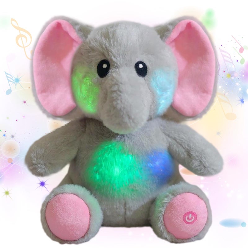 Cuteoy Glowing LED Lightup Elephant Nightlight Toys Musical Plush Stuffed Animal Singing Lullabies Birthday Christmas Plushies Gifts for Kids Boys Girls105 - Image 3