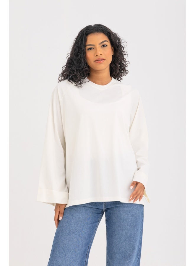 Dresscode Oversized White Long Sleeved Top - Image 4