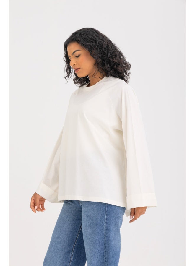 Dresscode Oversized White Long Sleeved Top - Image 3