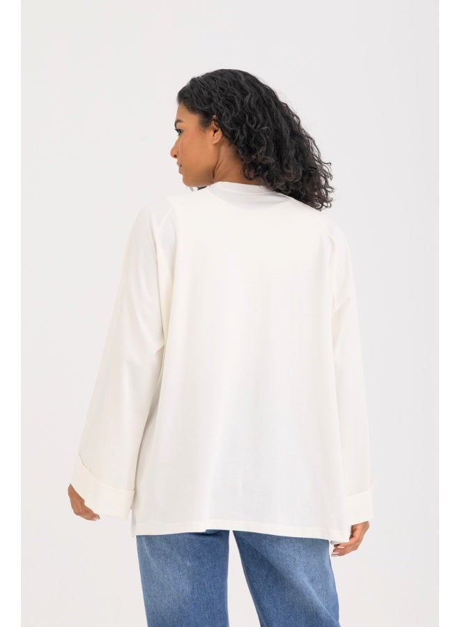 Dresscode Oversized White Long Sleeved Top - Image 5