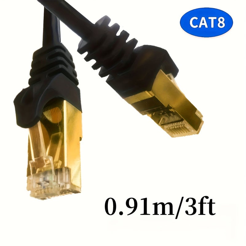 CAT8 Ethernet Cable 0 91m 3ft Professional Network Patch Cord 40Gbps 2000Mhz S FTP High Speed Internet Lan Wire with RJ45 Gold Plated Connector for Router Modem Gaming Xbox - Image 3