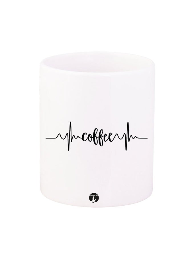 Printed Coffee Mug White/Black 11ounce