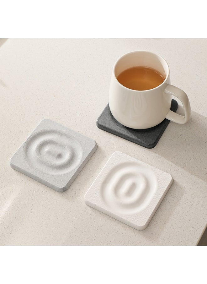 Cross-border New Coaster Instant Absorbent Drying Mat Diatomite Bathroom Wash Table Top Drain Mat Stone Sink Tray-Color:Round (medium Gray) 10*10cm