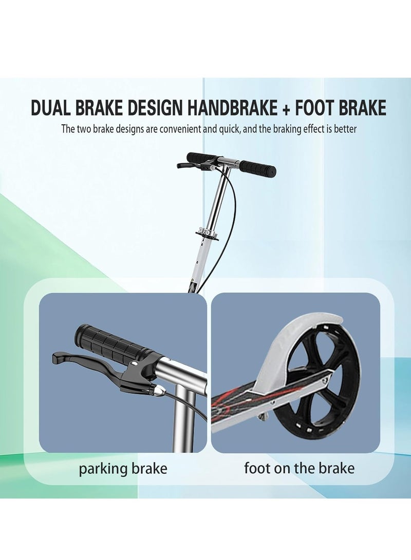 DMG TECH DMG Kick Scooter, Foldable Scooter with 4 Adjustment Levels Handlebar, Teens & Adult Scooter with Anti-Shock Suspension, Dual Brake Design, Max Load 100 KG, 8IN Big Wheels for Kids, Teen and Adults - Image 3