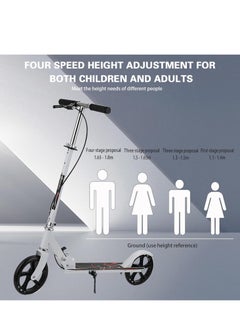 DMG TECH DMG Kick Scooter, Foldable Scooter with 4 Adjustment Levels Handlebar, Teens & Adult Scooter with Anti-Shock Suspension, Dual Brake Design, Max Load 100 KG, 8IN Big Wheels for Kids, Teen and Adults  - Image 4