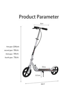 DMG TECH DMG Kick Scooter, Foldable Scooter with 4 Adjustment Levels Handlebar, Teens & Adult Scooter with Anti-Shock Suspension, Dual Brake Design, Max Load 100 KG, 8IN Big Wheels for Kids, Teen and Adults  - Image 5