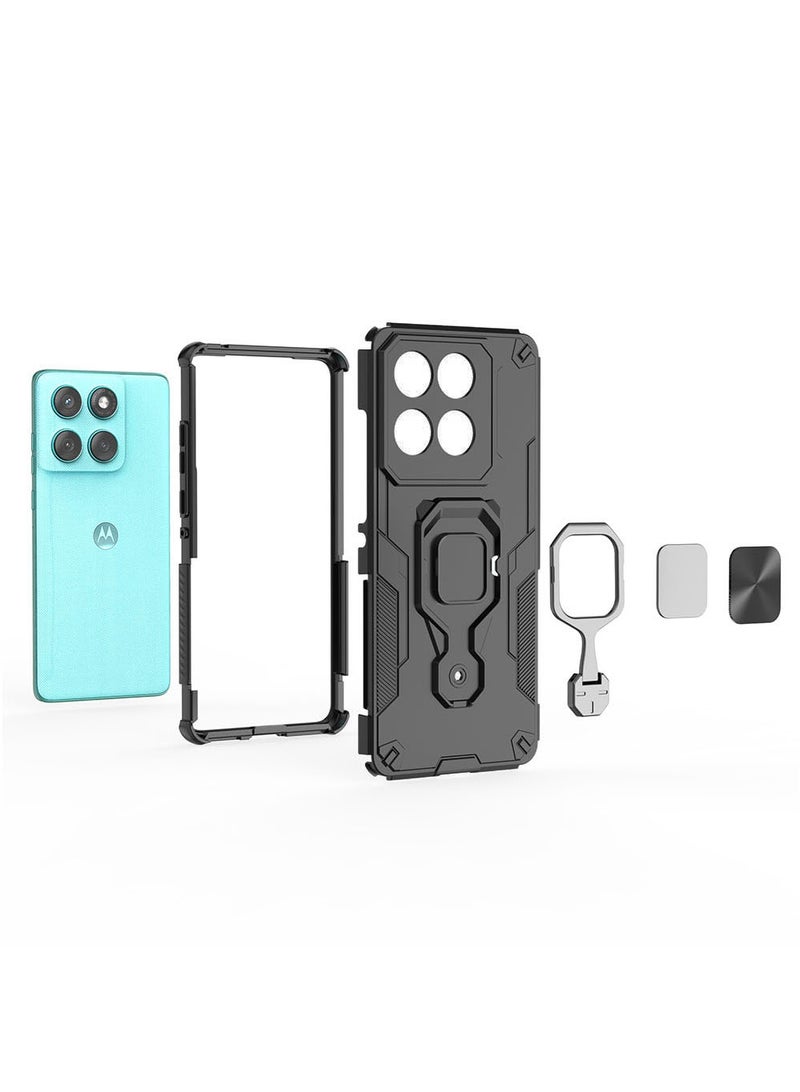 Case for Motorola Edge 60 Fushion with Kickstand, PC+TPU Dual-Layer Hybrid Protection Back Cover， - Image 2