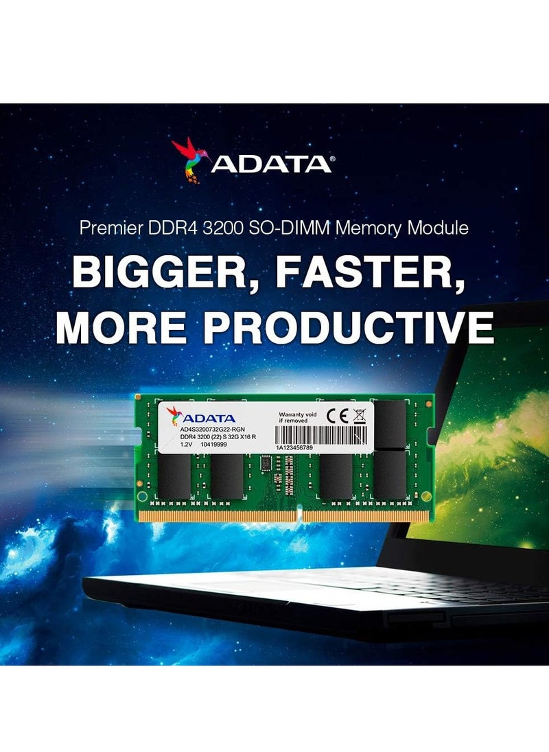 Generic 32GB 3200MHz CL22 SO-DIMM DDR4 RAM, Green  - Image 2