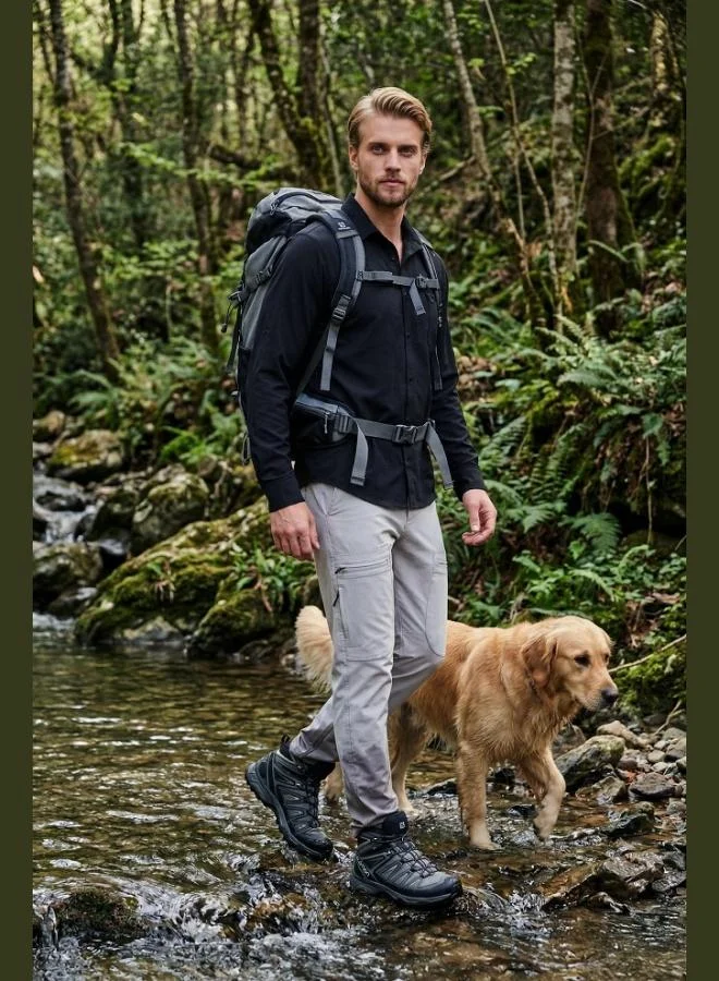 Buratti Regular Fit Cargo Pocket Elastic Waist Trekking and Courier Trousers Men's PANTS 693710