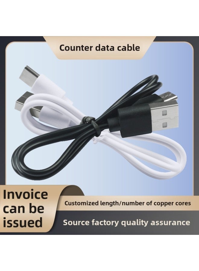 Source Pure Copper Type-c Charging Line Data Line Earphone Power Line 20/30cm Distribution Line Tpc Short Line-Color:20cm Black 2-core Copper Tpye-c  - Image 2