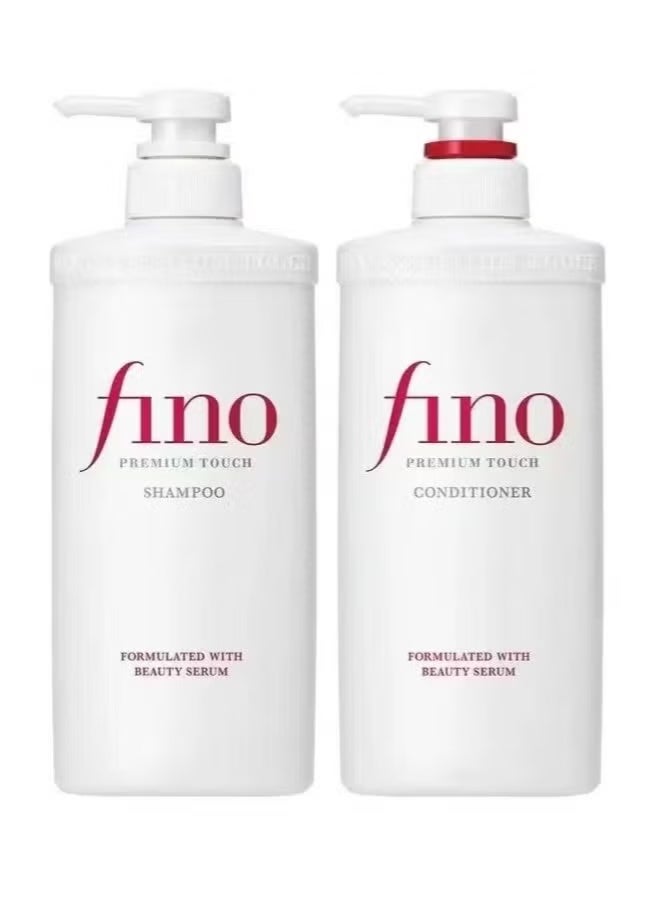 مجموعة شيسيدو Fino Premium Touch للعناية بالشعر – شامبو مرطب 550 مل + بلسم 550 مل + قناع علاج 230 جم + زيت شعر 70 مل لتقوية وتغذية وإصلاح الشعر الجاف والمتضرر وفروة الرأس الجافة - Image 2