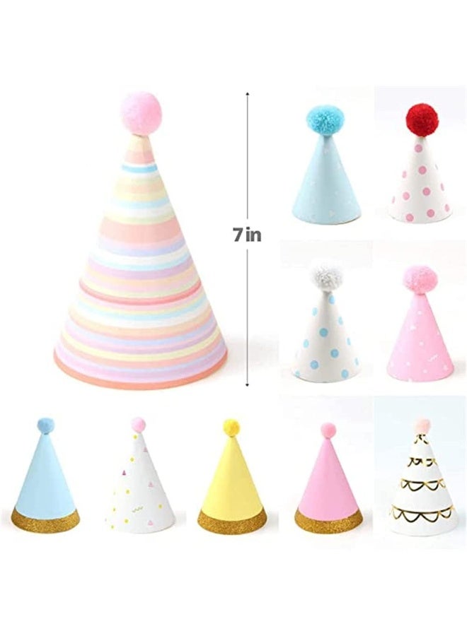 Peachjoy 10-Piece Birthday Party Paper Cone Hats, Colorful Party Hats, Adjustable Elastic Band, Perfect For Birthdays And Celebrations, Suitable For Children And Adults - Image 2