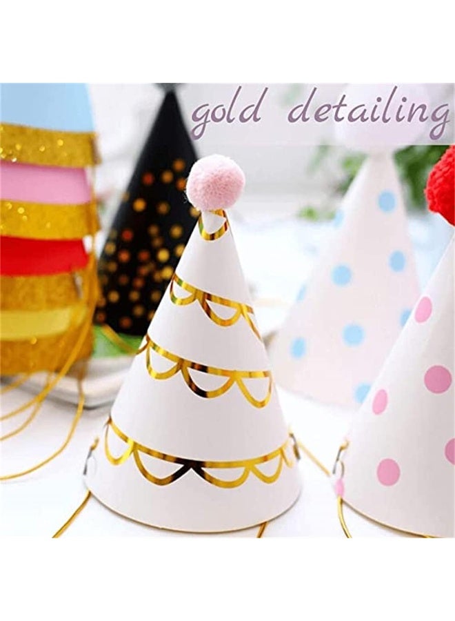 Peachjoy 10-Piece Birthday Party Paper Cone Hats, Colorful Party Hats, Adjustable Elastic Band, Perfect For Birthdays And Celebrations, Suitable For Children And Adults - Image 3