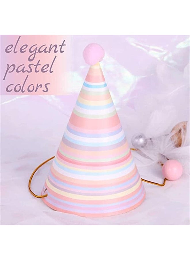 Peachjoy 10-Piece Birthday Party Paper Cone Hats, Colorful Party Hats, Adjustable Elastic Band, Perfect For Birthdays And Celebrations, Suitable For Children And Adults - Image 4