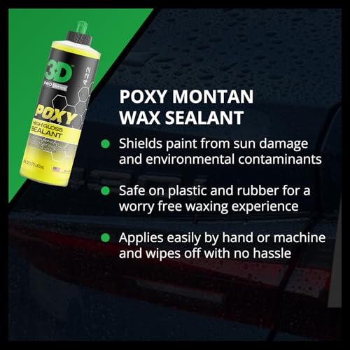 3D POXY Montan Wax Sealant – Long Lasting Hybrid Car Wax for High Gloss Finish & Paint Protection | Non-Staining Formula | Easy to Apply | Made in USA | 16 oz - Image 4