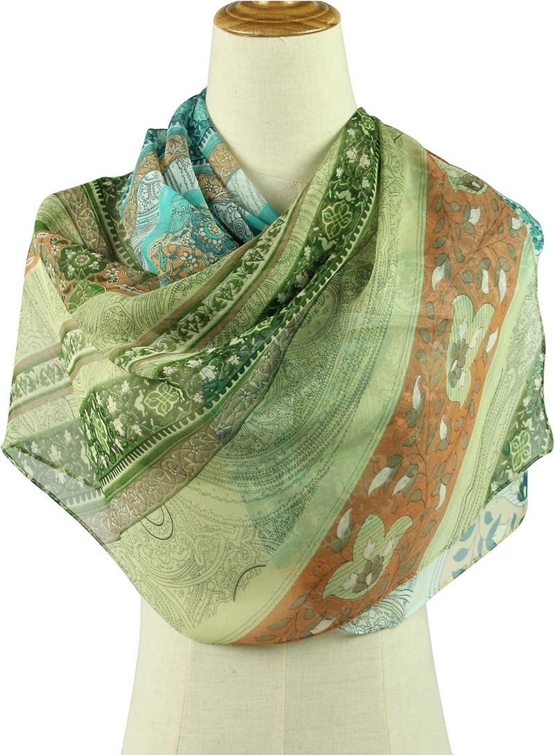 PANTONIGHT Long Chiffon Sheer Scarf Gradient Shaded Colors Lightweight Scarf For Womens - Image 3