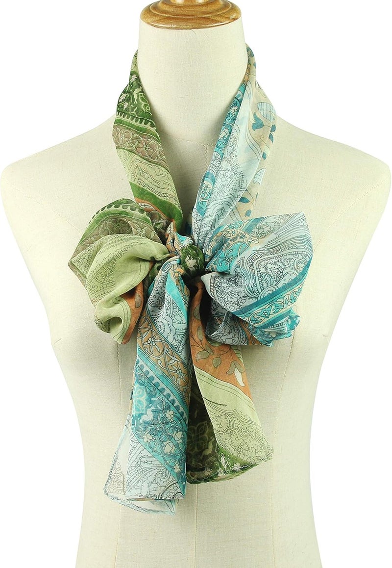 PANTONIGHT Long Chiffon Sheer Scarf Gradient Shaded Colors Lightweight Scarf For Womens - Image 2