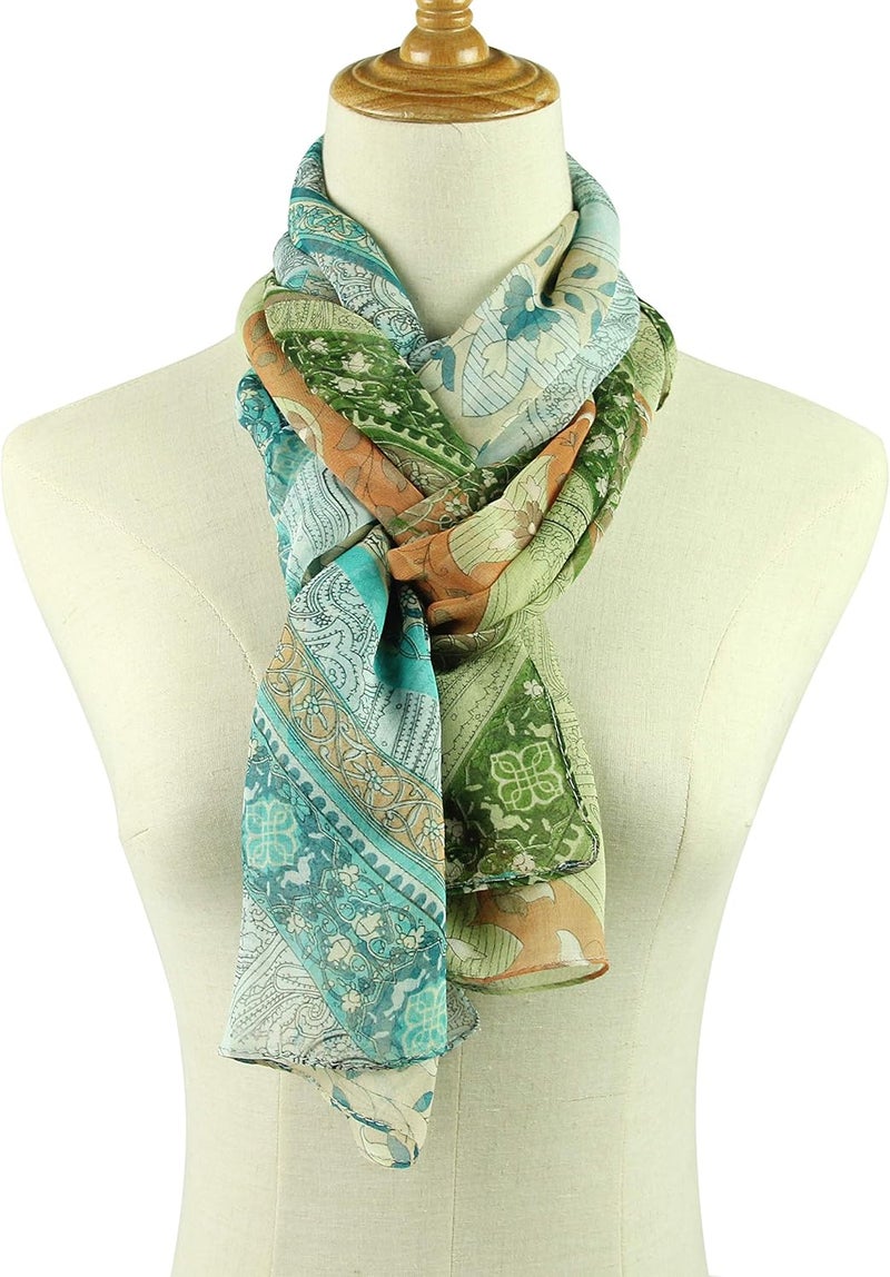 PANTONIGHT Long Chiffon Sheer Scarf Gradient Shaded Colors Lightweight Scarf For Womens - Image 4