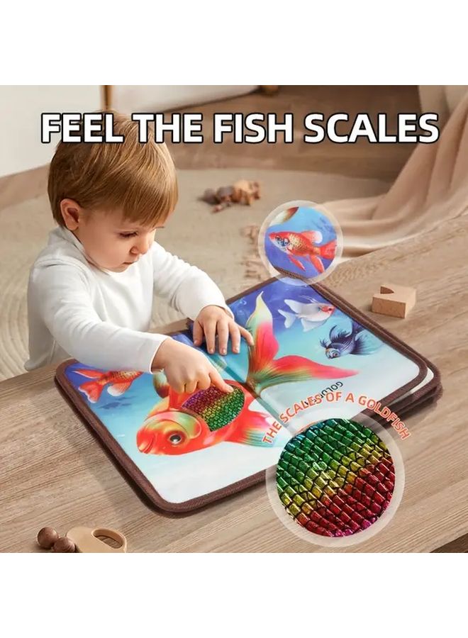 كتاب اللمس الحيواني، ألعاب تنمية الحواس للرضع، كتاب قماشي كهدية للطفل - Image 2