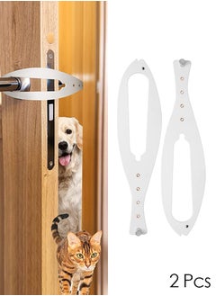 Bukela Cat Door Latch, Flex Latch Cat Door Holder, Cat Door Stopper to Keep Dog Out of Litter Boxes and Food, 5 Adjustable Size Strap 2.5-6" Wide, No Measuring, Easy to Install, White（2 Pcs）  - Image 1