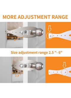 Bukela Cat Door Latch, Flex Latch Cat Door Holder, Cat Door Stopper to Keep Dog Out of Litter Boxes and Food, 5 Adjustable Size Strap 2.5-6" Wide, No Measuring, Easy to Install, White（2 Pcs）  - Image 2