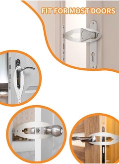 Bukela Cat Door Latch, Flex Latch Cat Door Holder, Cat Door Stopper to Keep Dog Out of Litter Boxes and Food, 5 Adjustable Size Strap 2.5-6" Wide, No Measuring, Easy to Install, White（2 Pcs）  - Image 5