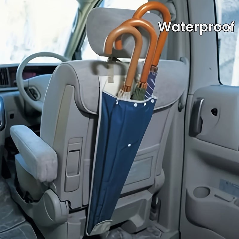 Navy Blue Car Umbrella Holder Storage Bag Compact Portable Travel Organizer - Image 1
