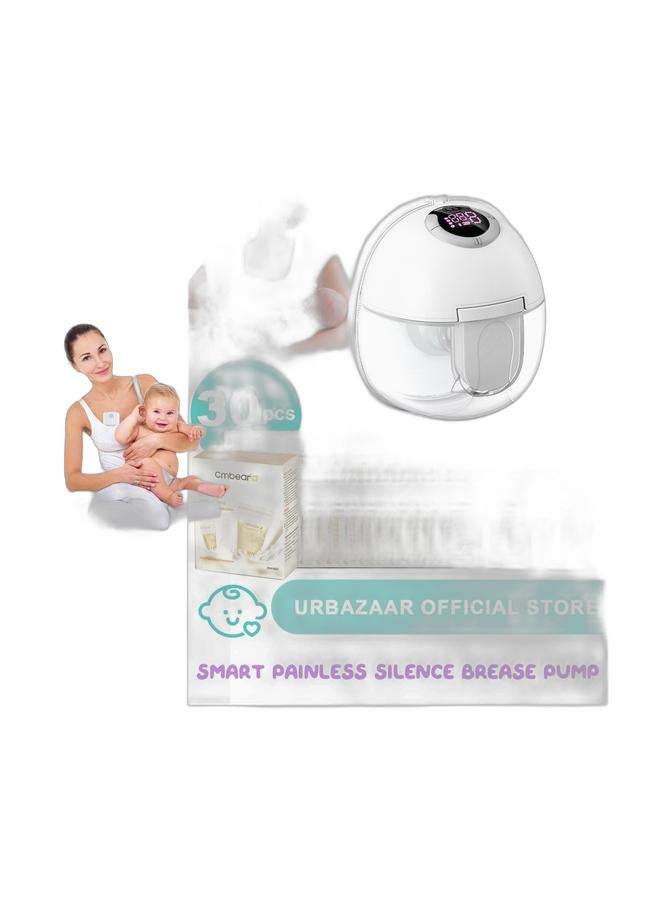 URbazaar 8 Pcs Breast Milk Pump Inserts 15/17/19/21mm, Compatible with Momcozy S12 Pro/S9 Pro/S12/S9 Wearable Breastpump Cup,Reduce 24mm Tunnel Down to Other Size (8pcs, 15/17/19/21mm) & Breast Pump, Hands Free Electric Wearable Breast Pump with 4 Mode, LCD Display, with 30 Pcs Milk Storage BagBundle - Image 1