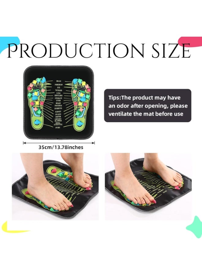 القدم تدليك حصيرة الانعكاس المشي الحجر الطريق القدم تدليك نقطة الإبر حصيرة للضغط الإبر يسترخي للطلاب المسنين الجلوس لفترات طويلة وعمال المكاتب (13.78 × 13.78 بوصة) - Image 2