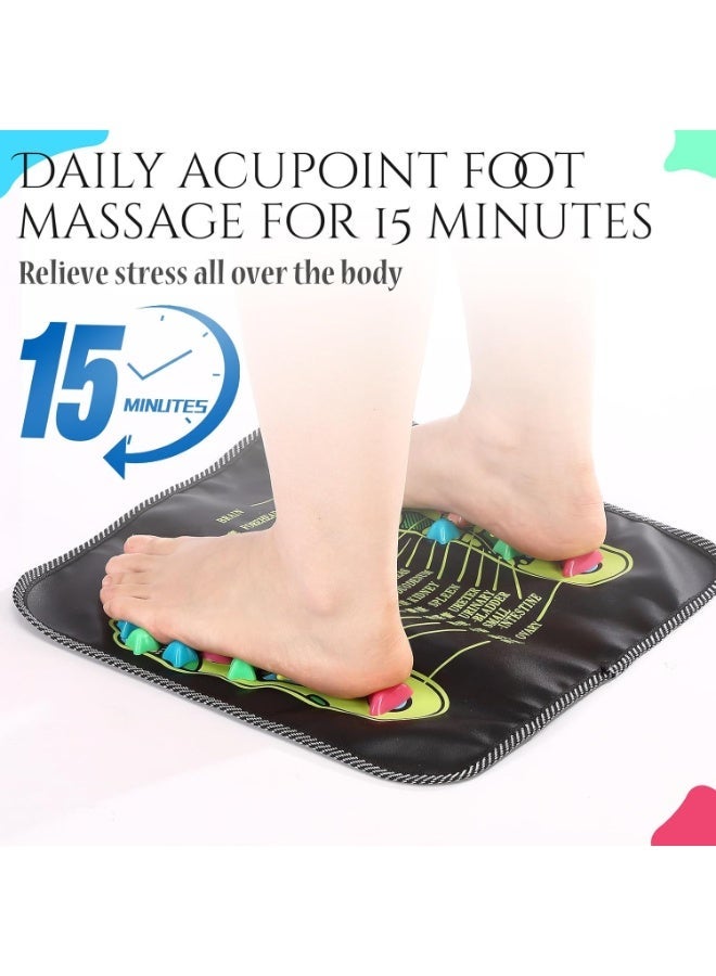 Foot Massage Mat, 35x35 cm Imitation Stone Foot Massage, Reflexology Walk Stone, Acupuncture Mat for Feet with Chart for Feet Relaxation and Fatigue Relief - Image 4