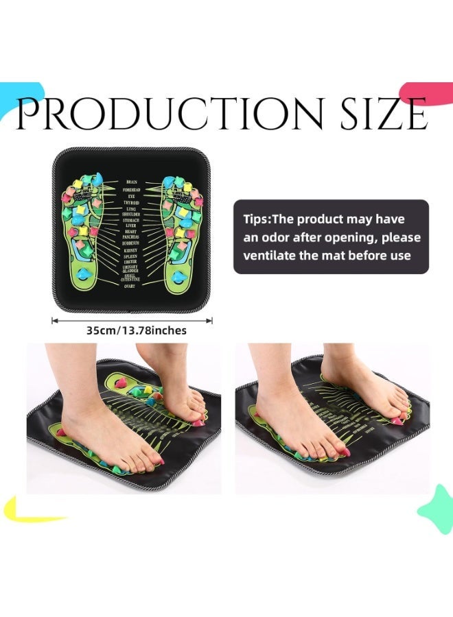 Foot Massage Mat, 35x35 cm Imitation Stone Foot Massage, Reflexology Walk Stone, Acupuncture Mat for Feet with Chart for Feet Relaxation and Fatigue Relief - Image 3