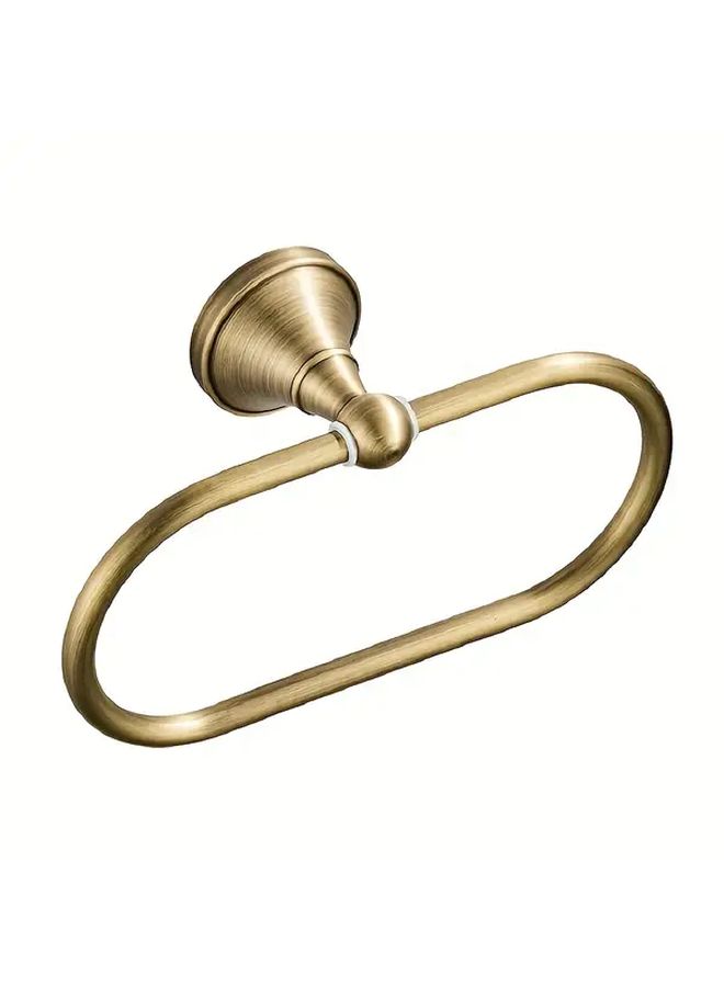 Antique Bronze Oval Towel Ring Wall Mounted Textured Design Bathroom Hardware - Image 5