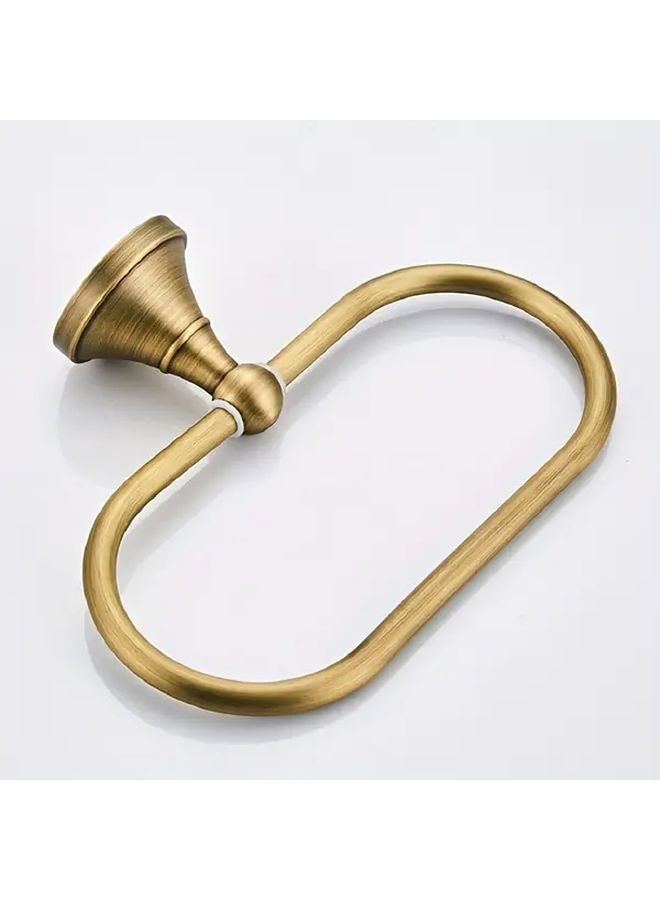 Antique Bronze Oval Towel Ring Wall Mounted Textured Design Bathroom Hardware - Image 4