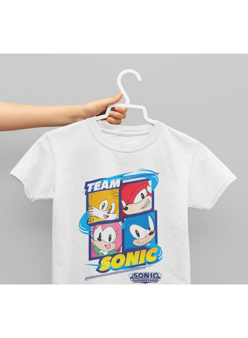 ZOOM Sonic T-Shirt for Kids with Action Pose and Speed Effects
