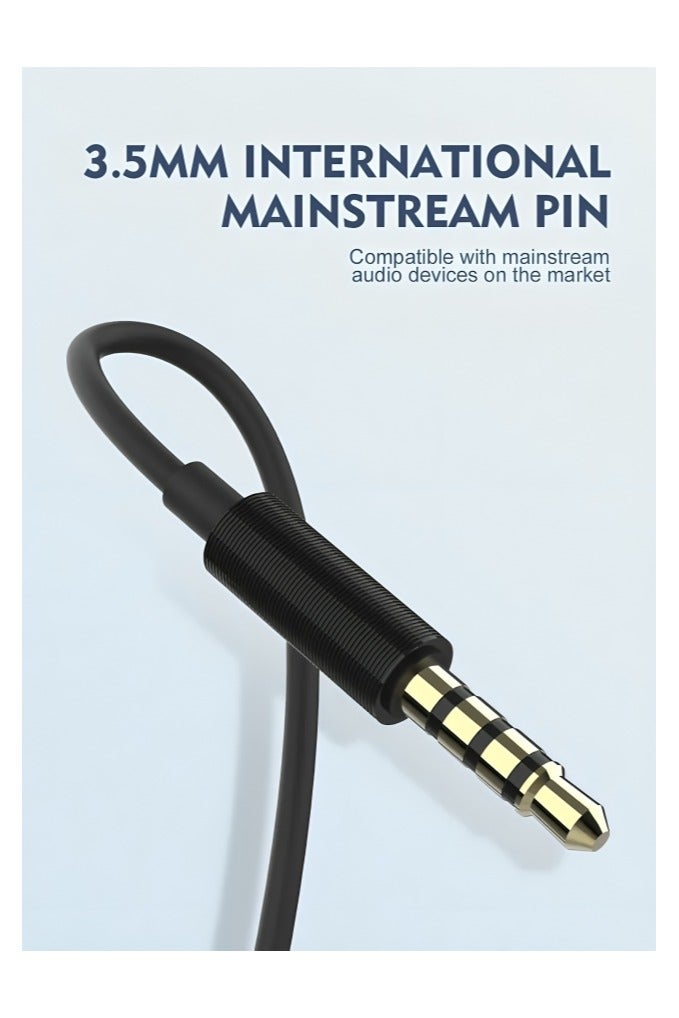 لدنيو سماعة أذن LDNIO HP03 مع وحدة تحكم، تصميم مريح، ترقية تقليل الضوضاء 3.5 مم - أسود - Image 4