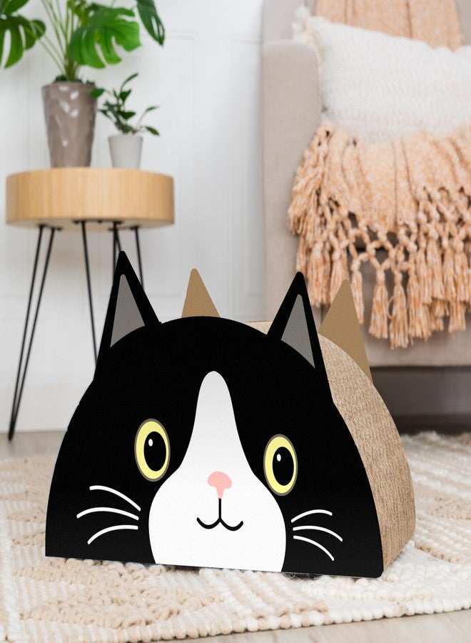 Kitty City Black CAT Cat Scratcher Pad - Corrugated Cardboard Kitty Scratching Pad with Ball Track, Indoor Cat Toys, Unique Decor Kitten Horizontal Scratcher, Nail Care - Black - Image 5