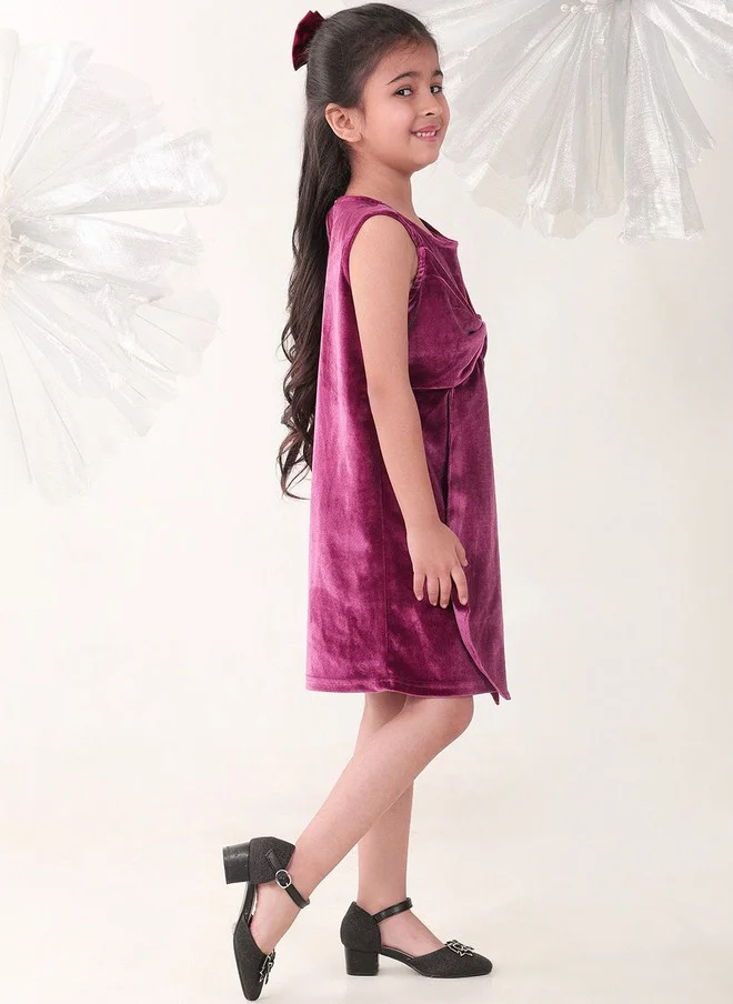 Bonkids BONKIDS Pink Satin Fit & Flare Dress for Girls