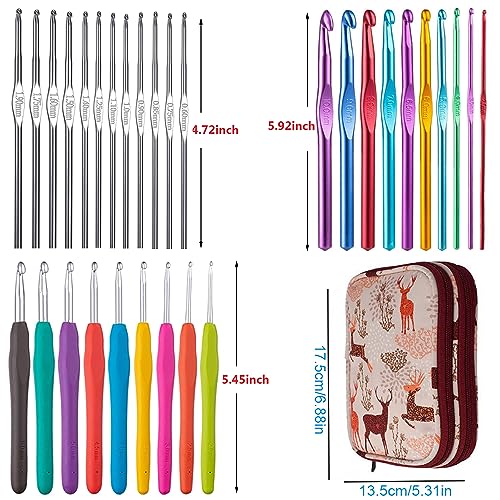 Weabetfu 102pcs Crochet Hooks Set Crochet Hook Kit with Case Ergonomic Crochet Needles for Arthritic Hands and Crochet Accessories Complete Crochet Set for Beginners & Experieced Lovers - Image 4