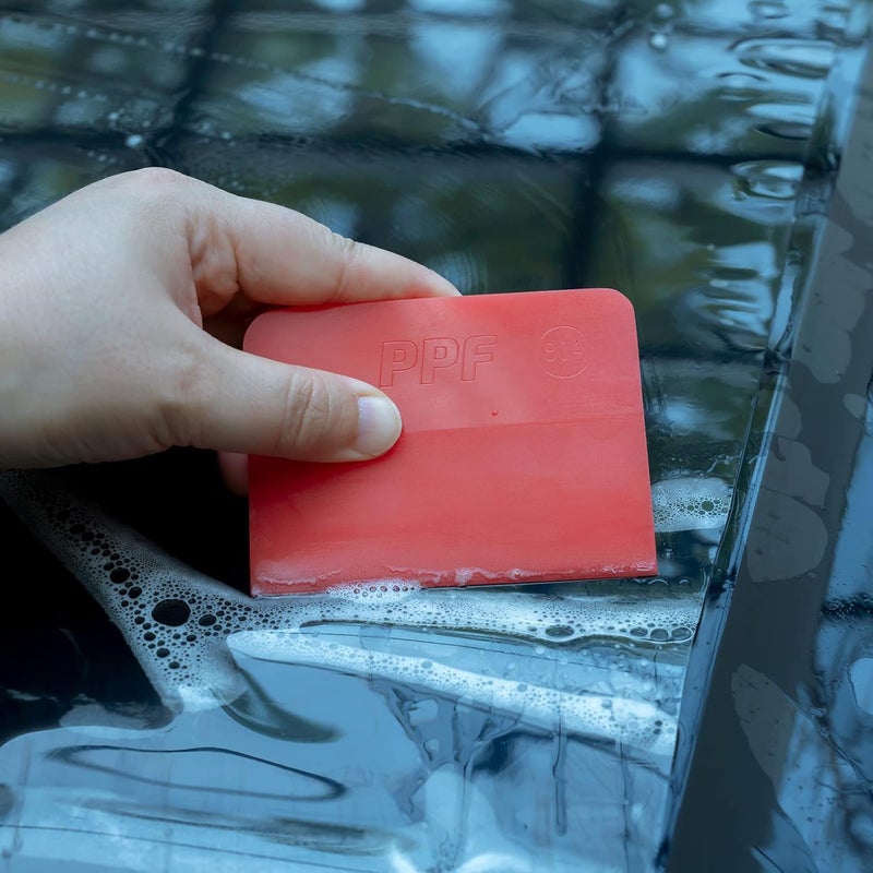FOSHIO PPF Squeegee for Vinyl, Red 80A Hardness Medium Size Anti-Scratch TPU Rubber Window Tint Squeegee for Paint Protection Film, Car Window Tinting - Image 5