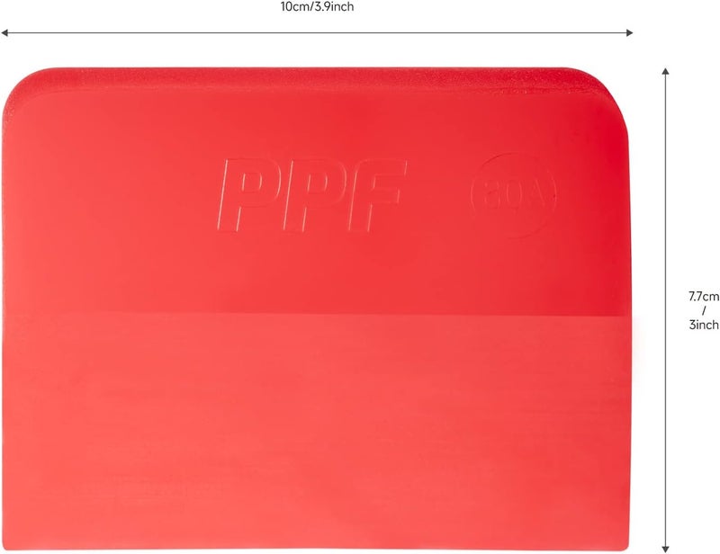 FOSHIO PPF Squeegee for Vinyl, Red 80A Hardness Medium Size Anti-Scratch TPU Rubber Window Tint Squeegee for Paint Protection Film, Car Window Tinting - Image 2