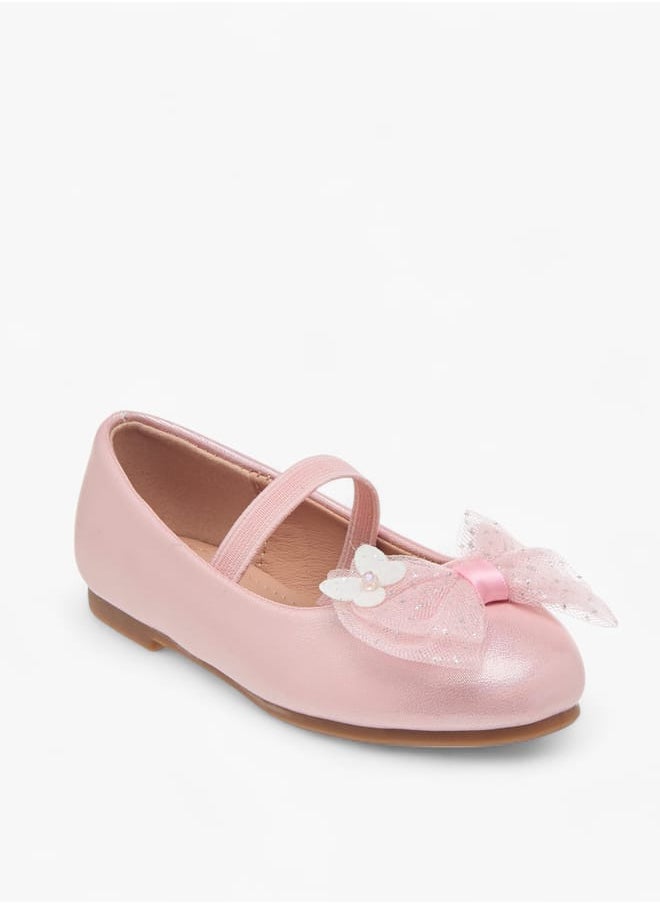 Flora Bella By Shoexpress Girls Bow Detail Ballerinas With Slip On Closure  - Image 1