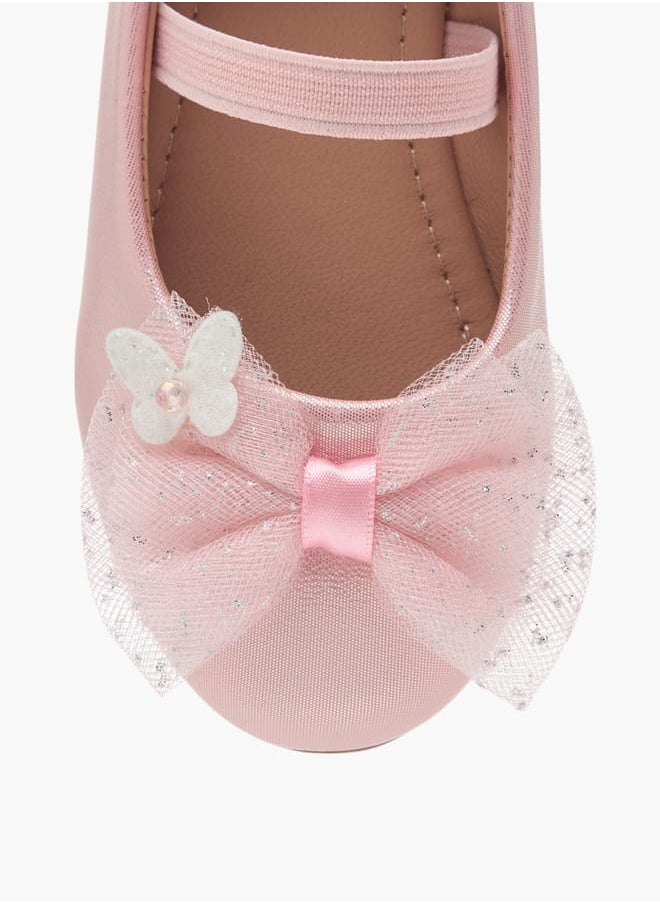 Flora Bella By Shoexpress Girls Bow Detail Ballerinas With Slip On Closure  - Image 4