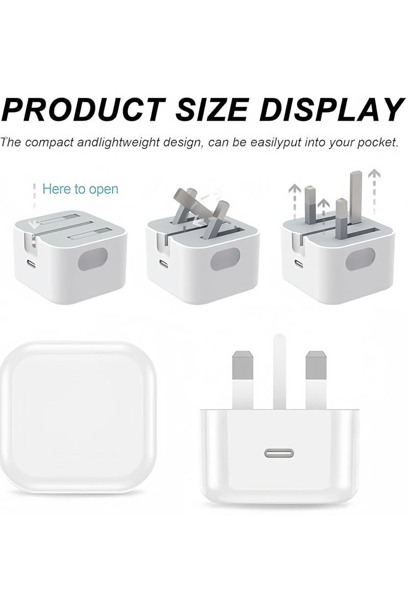 BlueHole IPhone Charger Fast Charging 20W USB-C Travel Power Adapter Compatible for iPhone 16/15/14/14 Pro/14 Pro Max/14 Plus/13/12/SE2020/11/XR/XS Max/X/iPad,Samsung Galaxy And all Type C Phones - Image 3