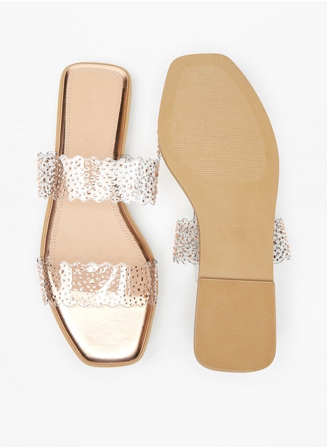 Celeste Women's Embellished Slip-On Flat Sandals  - Image 5