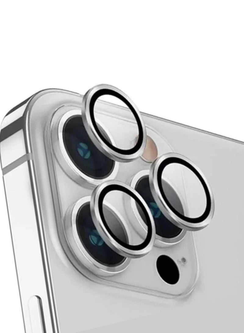 ليمتليس واقي عدسة الكاميرا iPhone 15 Pro Max iPhone 15 Pro، مع ملحقات واقي الشاشة من الزجاج المقوى، مقاوم للخدش، سهل التركيب (فضي، iPhone 15 Pro / 15 Pro Max) - Image 1